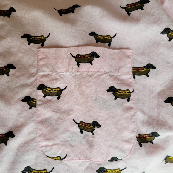 NWT Light Pink Mens Large Dashsund Botton Down Shirt - Picture 4 of 7